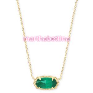Elisa Gold Pendant Necklace in Emerald Cat's Eye